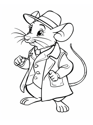 Detective Muis Kleurplaat — gratis kleurplaat