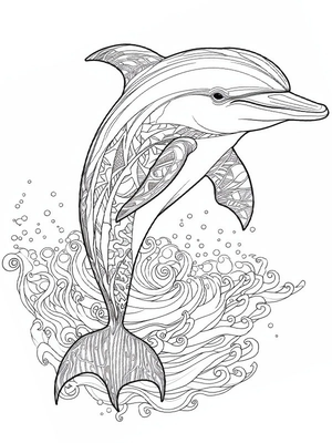 Dolfijn voor volwassenen Kleurplaat — gratis kleurplaat