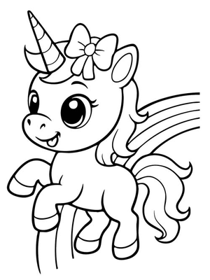 Baby Eenhoorn Kleurplaat — gratis kleurplaat