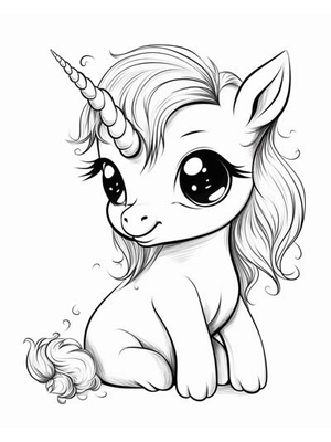 Baby Eenhoorn 2 Kleurplaat — gratis kleurplaat