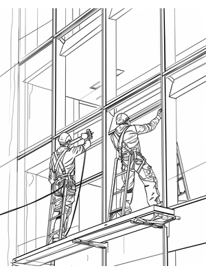 Glaszetter Kleurplaat — gratis kleurplaat