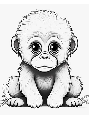 Baby Gorilla Kleurplaat — gratis kleurplaat