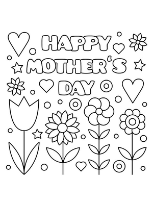 Happy mother's day Kleurplaat — gratis kleurplaat