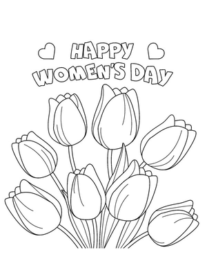 Happy women's day Kleurplaat — gratis kleurplaat