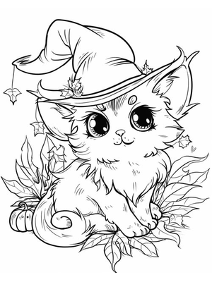 Baby Heks 3 Kitten Kleurplaat — gratis kleurplaat