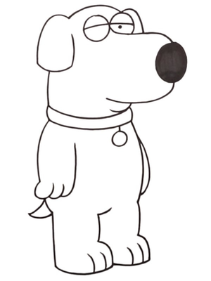 Hond Brian Griffin (Family Guy) Kleurplaat — gratis kleurplaat