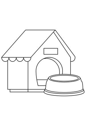 Hondenhok Kleurplaat — gratis kleurplaat