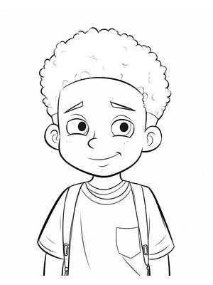 Kind Black 1 Kleurplaat — gratis kleurplaat