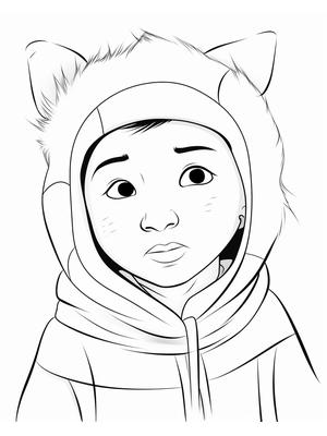 Kind Inuit 3 Kleurplaat — gratis kleurplaat