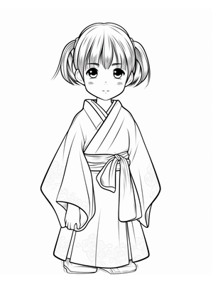 Kind Japanese 2 Kleurplaat — gratis kleurplaat