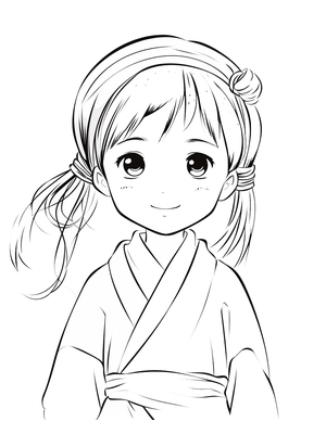 Kind Meisje 1 Kleurplaat — gratis kleurplaat