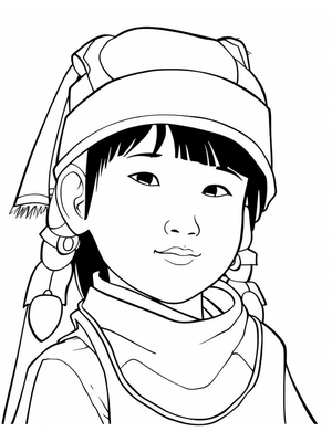 Kind Mongolia 1 Kleurplaat — gratis kleurplaat