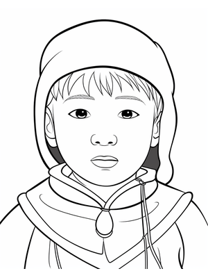 Kind Mongolia 2 Kleurplaat — gratis kleurplaat