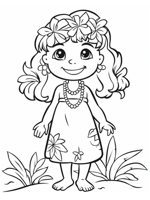 Kind Polynesian 1 Kleurplaat — gratis kleurplaat