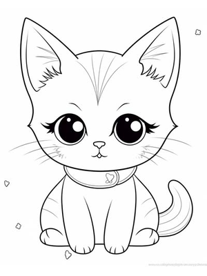 Baby Kitten 35 Kleurplaat — gratis kleurplaat