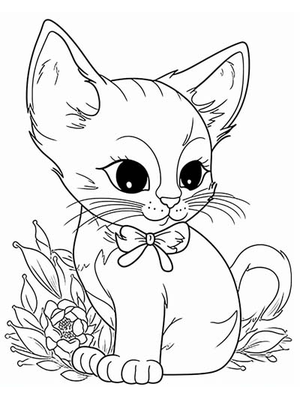 Baby Kitten 4 Kleurplaat — gratis kleurplaat