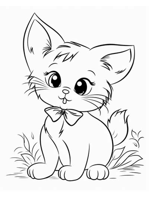 Baby Kitten 5 Kleurplaat — gratis kleurplaat