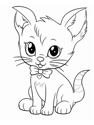 Baby Kitten 6 Kleurplaat — gratis kleurplaat