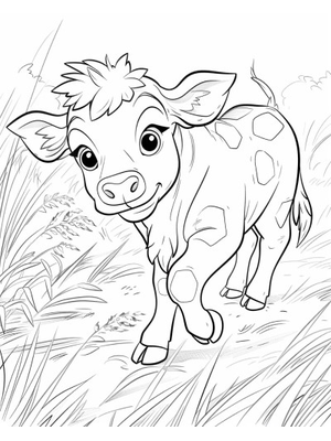 Baby Koe Kleurplaat