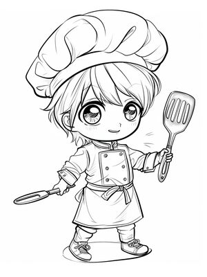 Kok Jongen Kleurplaat — gratis kleurplaat