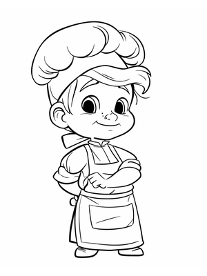 Kok Kleurplaat 6 — gratis kleurplaat