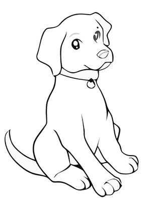Labrador puppy Kleurplaat — gratis kleurplaat