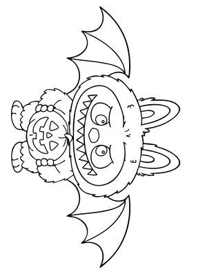 Labubu Vleermuis Kleurplaat — gratis kleurplaat