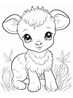 Baby Lammetje Kleurplaat — gratis kleurplaat