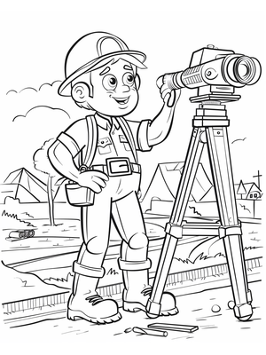 Landmeter Kleurplaat — gratis kleurplaat