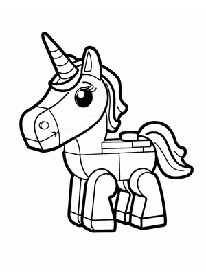 Lego Unicorn Kleurplaat — gratis kleurplaat