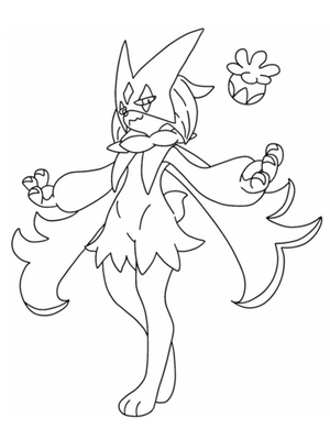 Meowscarada Kleurplaat — gratis kleurplaat