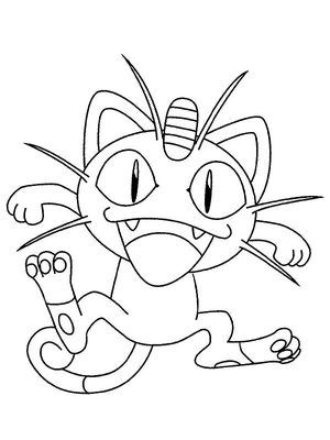 Meowth Kleurplaat — gratis kleurplaat