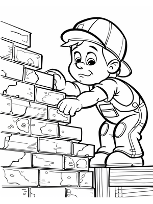 Metselaar Kleurplaat 3 — gratis kleurplaat
