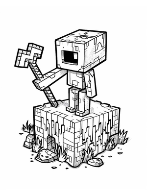 Minecraft 4 Kleurplaat — gratis kleurplaat