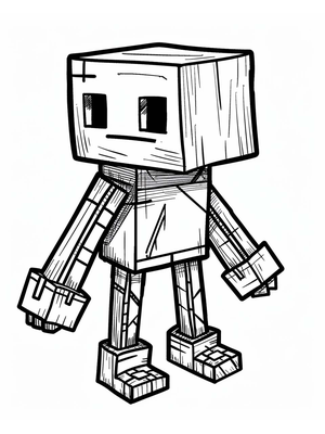 Minecraft 5 Kleurplaat — gratis kleurplaat