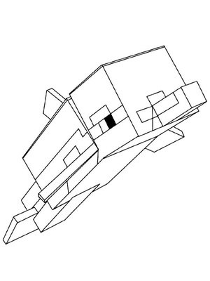 Minecraft dolfijn Kleurplaat — gratis kleurplaat