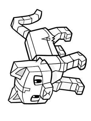 Minecraft Kat 2 Kleurplaat — gratis kleurplaat