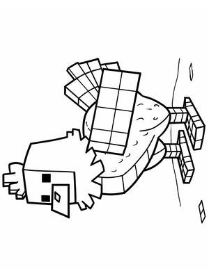 Minecraft Kip 2 Kleurplaat — gratis kleurplaat