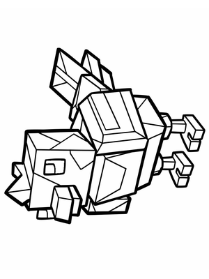 Minecraft Kip Kleurplaat — gratis kleurplaat