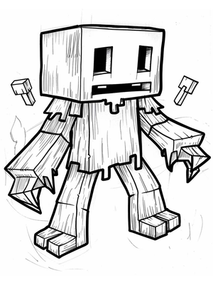 Minecraft Monster 2 Kleurplaat — gratis kleurplaat