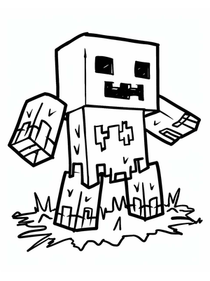 Minecraft Monster 3 Kleurplaat — gratis kleurplaat