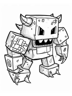 Minecraft Monster 4 Kleurplaat — gratis kleurplaat