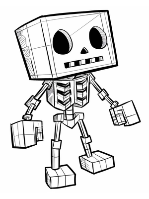 Minecraft Skelet 1 Kleurplaat — gratis kleurplaat