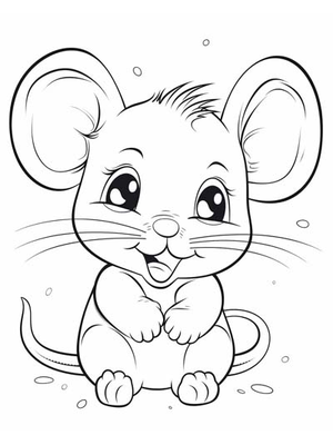 Baby Muis Kleurplaat — gratis kleurplaat