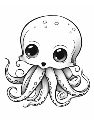 Baby Octopus Kleurplaat — gratis kleurplaat