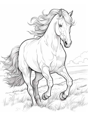 Paard 15 Kleurplaat — gratis kleurplaat