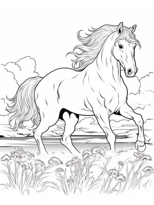 Paard 17 Kleurplaat — gratis kleurplaat
