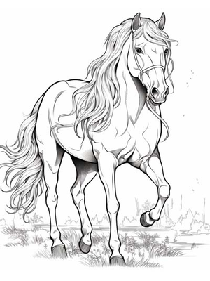 Paard 20 Kleurplaat — gratis kleurplaat