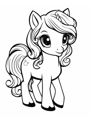 Paard 3 Kleurplaat — gratis kleurplaat