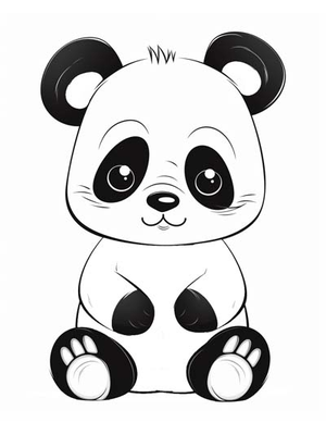 Baby Panda Kleurplaat — gratis kleurplaat